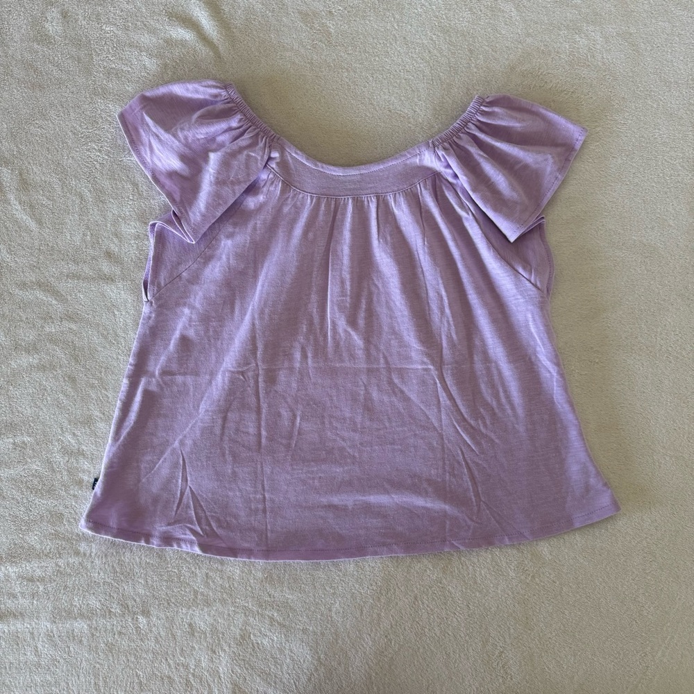 GAP Lilac Flutter-Sleeve T-Shirt - Picture 3 of 4
